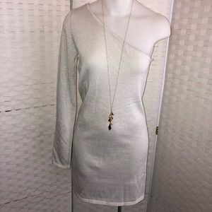 NWT BCBGMAXAZRIA asymmetric mini dress Sz M